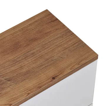 Dovren TV-bänk 140x25x25 cm - Atlantic Pine och vit - Möbler - TV- & Mediamöbler - TV-hylla