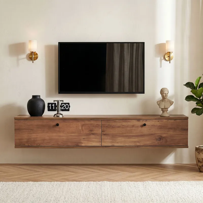 Dovren TV-bänk 140x25x25 cm - Atlantic Pine - Möbler - TV- & Mediamöbler - TV-hylla