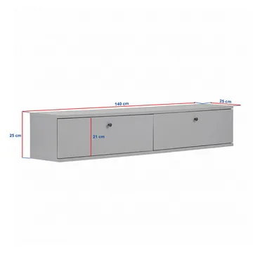 Dovren TV-bänk 140x25x25 cm - Travertin och valnöt - Möbler - TV- & Mediamöbler - TV-hylla