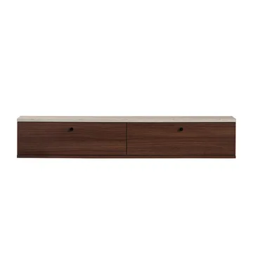 Dovren TV-bänk 140x25x25 cm - Travertin och valnöt - Möbler - TV- & Mediamöbler - TV-hylla