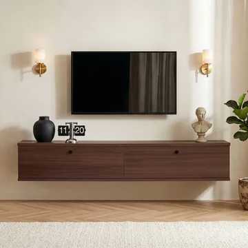 Dovren TV-bänk 140x25x25 cm - Valnöt - Möbler - TV- & Mediamöbler - TV-hylla