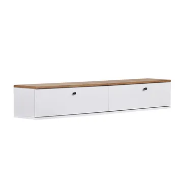 Dovren TV-bänk 160x25x25 cm - Atlantic Pine och vit - Möbler - TV- & Mediamöbler - TV-hylla
