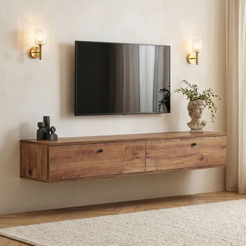 Dovren TV-bänk 160x25x25 cm - Atlantic Pine - Möbler - TV- & Mediamöbler - TV-hylla