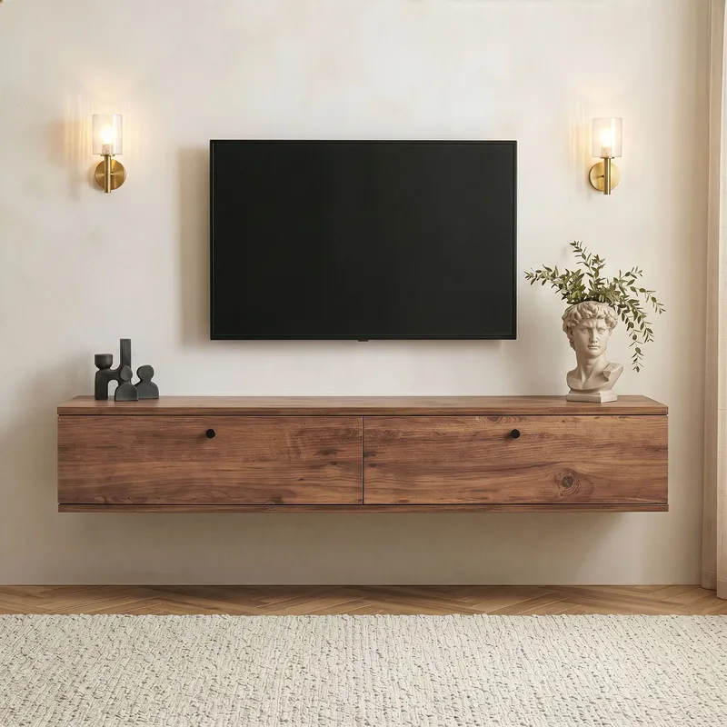 Dovren TV-bänk 160x25x25 cm - Atlantic Pine - Möbler - TV- & Mediamöbler - TV-hylla