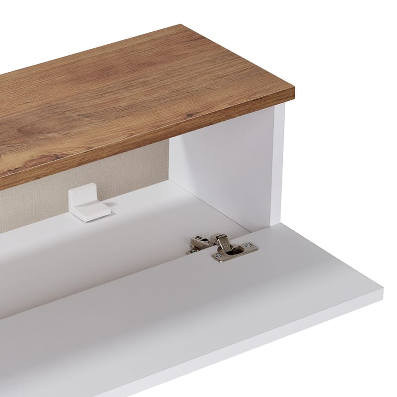 Dovren TV-bänk 160x25x25 cm - Atlantic Pine och vit - Möbler - TV- & Mediamöbler - TV-hylla