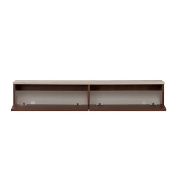 Dovren TV-bänk 160x25x25 cm - Travertin och valnöt - Möbler - TV- & Mediamöbler - TV-hylla
