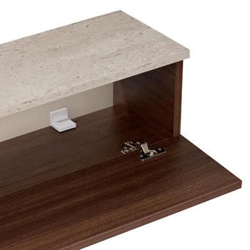 Dovren TV-bänk 160x25x25 cm - Travertin och valnöt - Möbler - TV- & Mediamöbler - TV-hylla