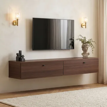 Dovren TV-bänk 160x25x25 cm - Valnöt - Möbler - TV- & Mediamöbler - TV-hylla