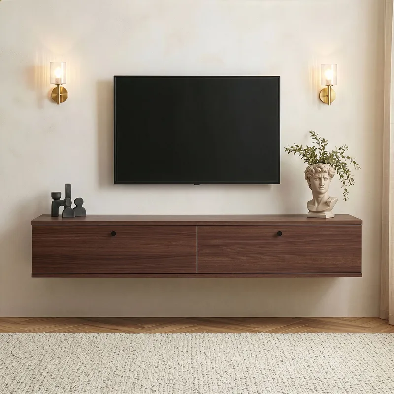 Dovren TV-bänk 160x25x25 cm - Valnöt - Möbler - TV- & Mediamöbler - TV-hylla