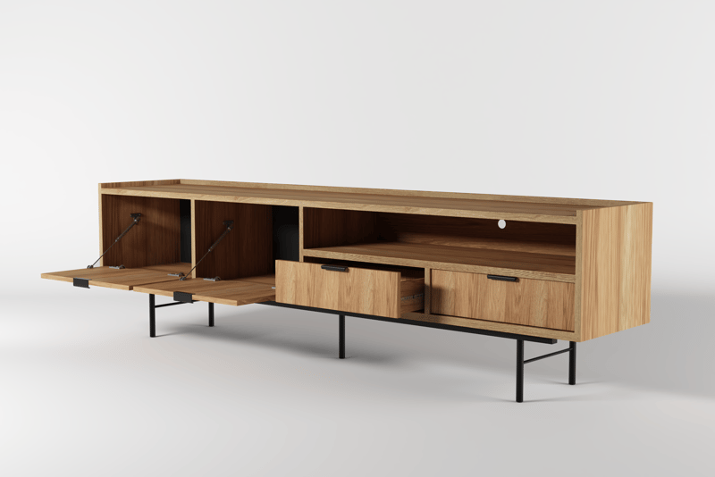 Dravo Tv-Bänk 200 cm - Naturlig hickory - Möbler - TV- & Mediamöbler - TV bänk & mediabänk