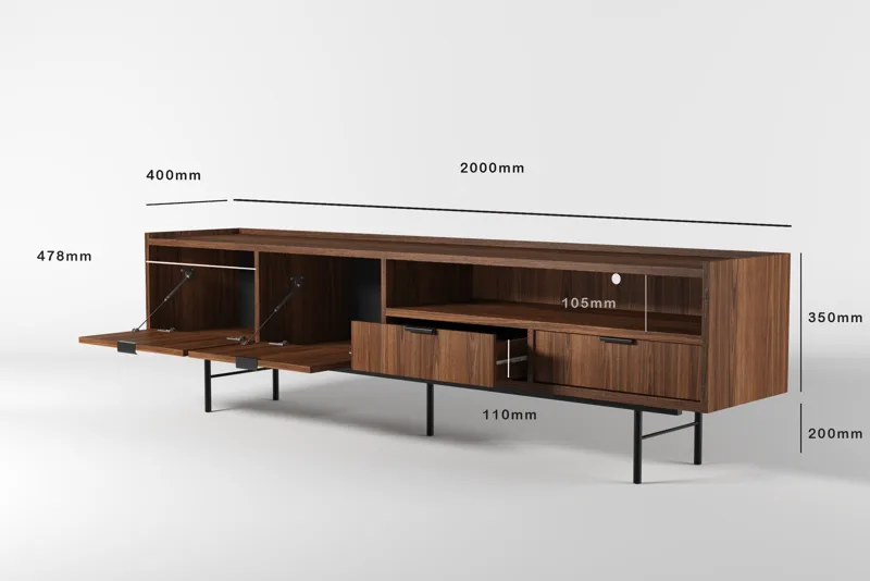 Dravo Tv-Bänk 200 cm - Warmia valnöt - Möbler - TV- & Mediamöbler - TV bänk & mediabänk