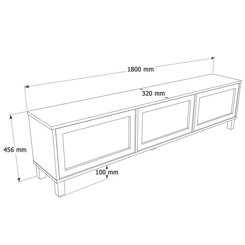 Dune TV-bänk 180x45,6x32 cm - Ek - Möbler - TV- & Mediamöbler - TV bänk & mediabänk