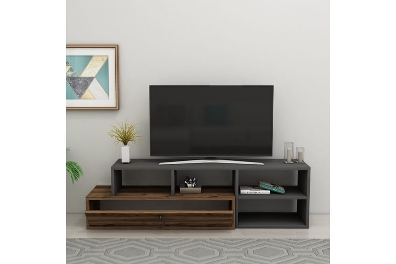 Durusu Tv-bänk 120 cm - Ljusbrun/Antracit - Möbler - TV- & Mediamöbler - TV bänk & mediabänk