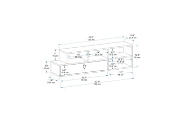 Durusu Tv-bänk 120 cm - Ljusbrun/Antracit - Möbler - TV- & Mediamöbler - TV bänk & mediabänk