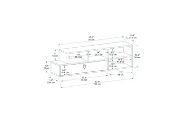 Durusu Tv-bänk 120 cm - Ljusbrun/Antracit - Möbler - TV- & Mediamöbler - TV bänk & mediabänk
