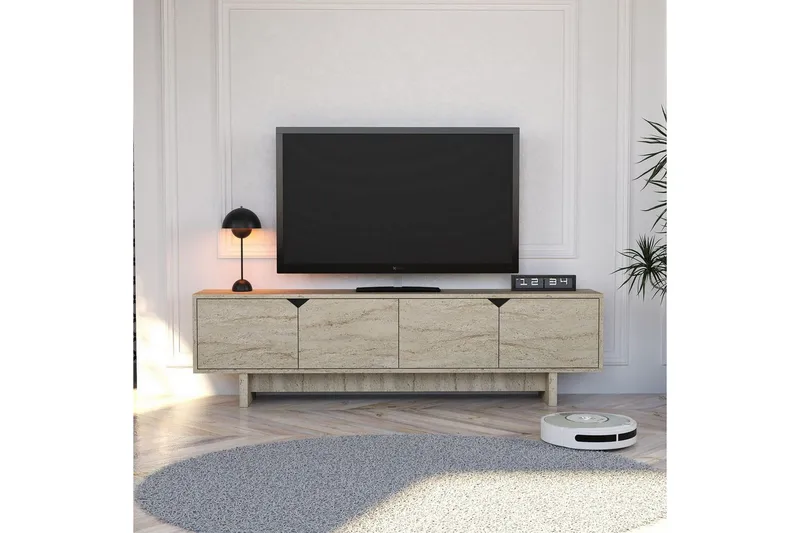 Edrion Tv-bänk 180 cm - Travertine - Möbler - TV- & Mediamöbler - TV bänk & mediabänk