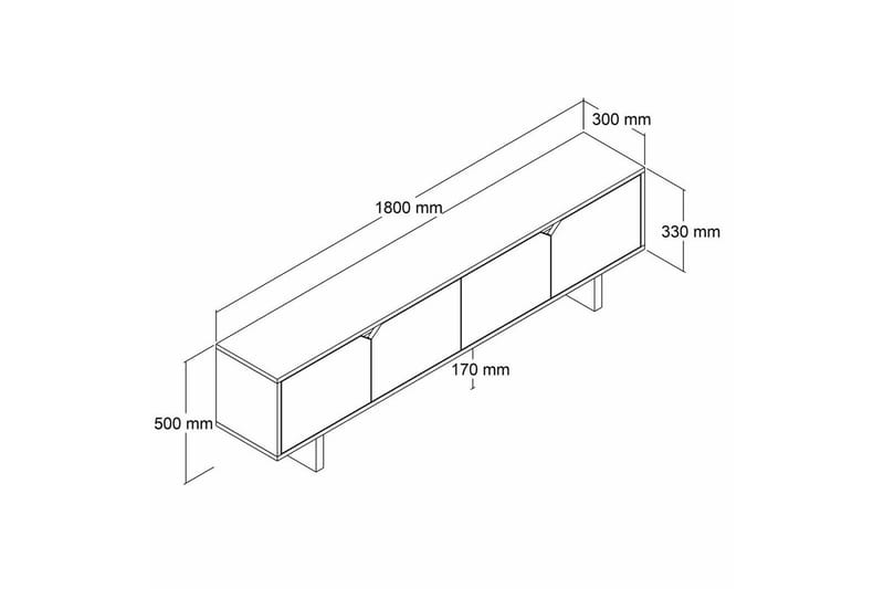 Edrion Tv-bänk 180 cm - Vit - Möbler - TV- & Mediamöbler - TV bänk & mediabänk