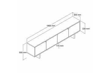 Edrion Tv-bänk 180 cm - Vit - Möbler - TV- & Mediamöbler - TV bänk & mediabänk