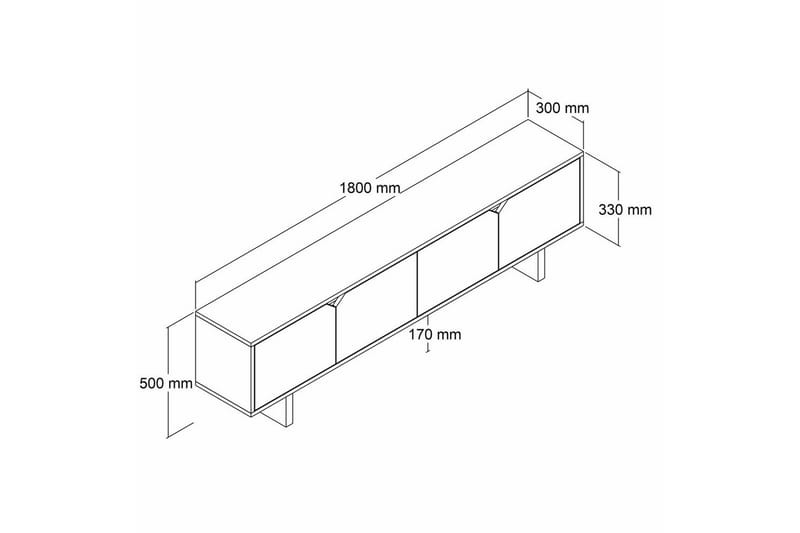 Edrion Tv-bänk 180 cm - Vit - Möbler - TV- & Mediamöbler - TV bänk & mediabänk