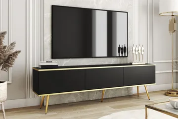 Edson Golvstående Tv Bänk 175 cm med Förvaring i Målat Trä - Svart - Möbler - TV- & Mediamöbler - TV bänk & mediabänk