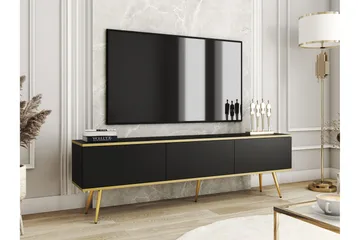 Edson Golvstående Tv Bänk 175 cm med Förvaring i Målat Trä - Svart - Möbler - TV- & Mediamöbler - TV bänk & mediabänk