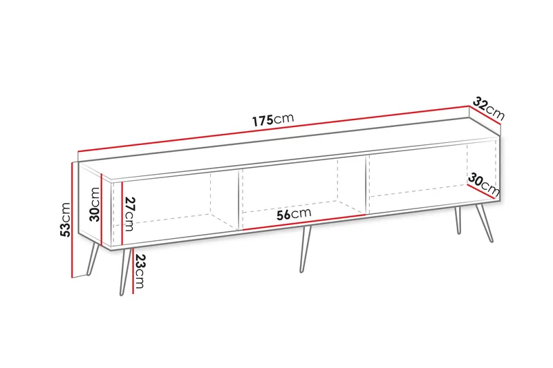 Edson Tv-bänk 175 cm - Vit - Möbler - TV- & Mediamöbler - TV bänk & mediabänk