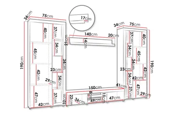 Eirwen Tv-möbelset - Vit - Möbler - TV- & Mediamöbler - TV-möbelset