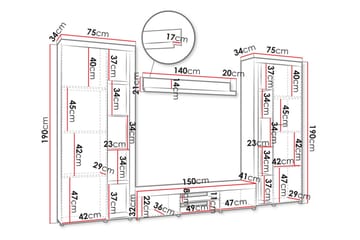 Eirwen Tv-möbelset - Vit - Möbler - TV- & Mediamöbler - TV-möbelset