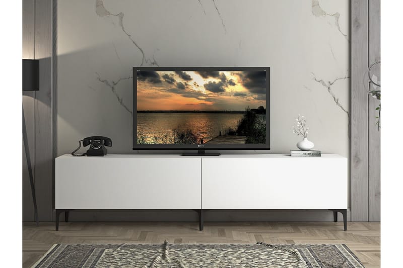 Elspet Tv-bänk 200 cm - Vit - Möbler - TV- & Mediamöbler - TV bänk & mediabänk