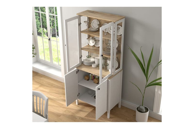 Elvan Bokhylla 83 cm - Natur/Vit - Förvaring - Hylla - Bokhylla