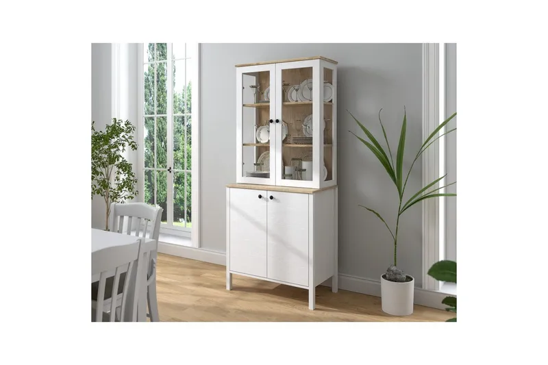 Elvan Bokhylla 83 cm - Natur/Vit - Förvaring - Hylla - Bokhylla