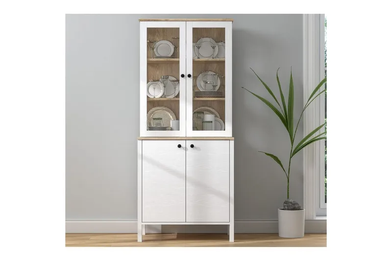 Elvan Bokhylla 83 cm - Natur/Vit - Förvaring - Hylla - Bokhylla