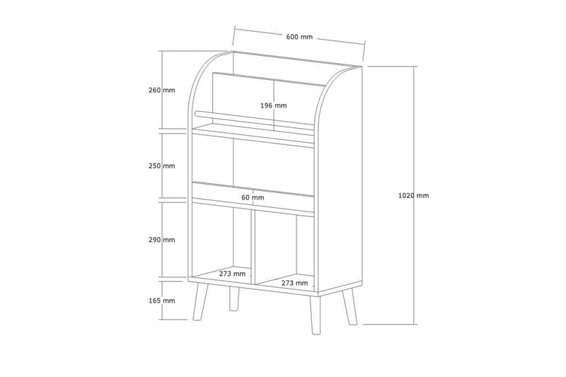 Elyric Bokhylla 60 cm - Vit - Förvaring - Hylla - Bokhylla