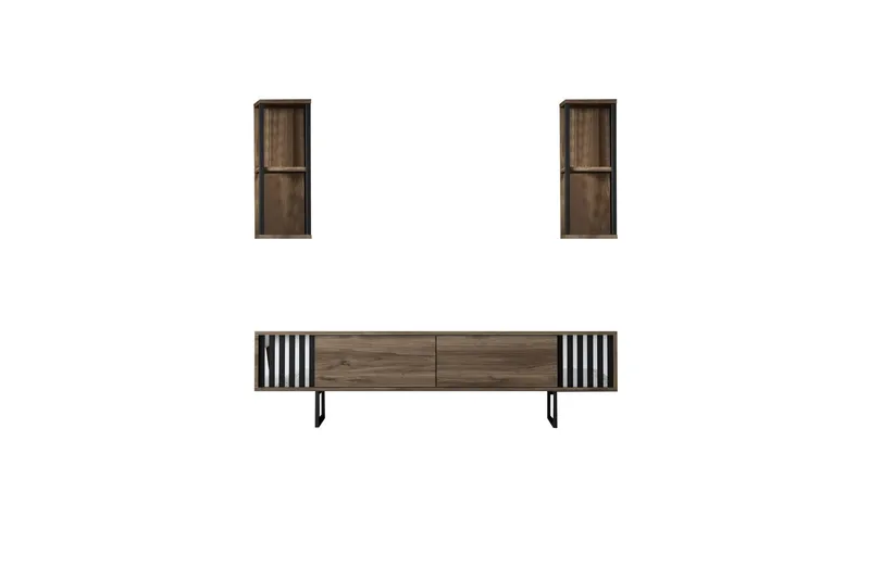 Erdem Tv-bänk 180 cm, Valnöt/Svart