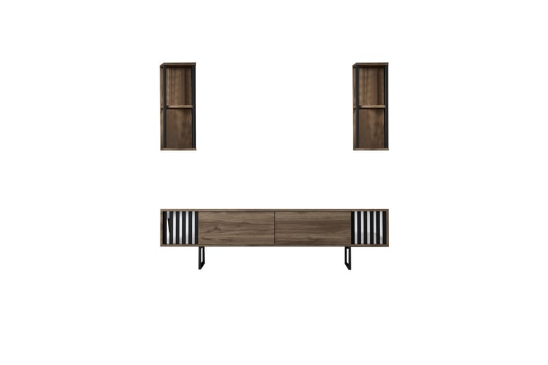 Erdem Tv-bänk 180 cm, Valnöt/Svart