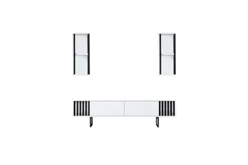 Erdem Tv-bänk 180 cm - Vit/Svart - Möbler - TV- & Mediamöbler - TV bänk & mediabänk