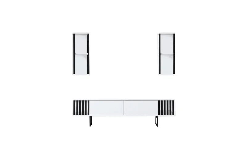 Erdem Tv-bänk 180 cm - Vit/Svart - Möbler - TV- & Mediamöbler - TV bänk & mediabänk