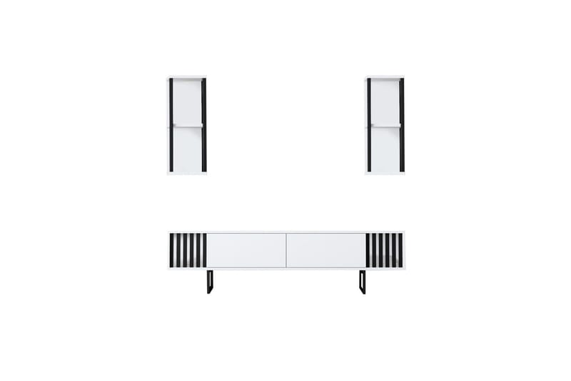 Erdem Tv-bänk 180 cm - Vit/Svart - Möbler - TV- & Mediamöbler - TV bänk & mediabänk