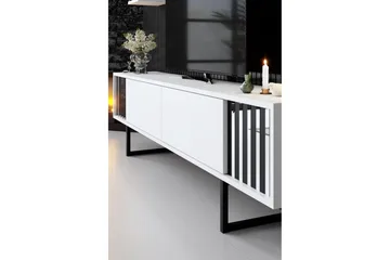 Erdem Tv-bänk 180 cm - Vit/Svart - Möbler - TV- & Mediamöbler - TV bänk & mediabänk