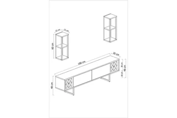 Erdem Tv-bänk 180 cm - Vit/Svart - Möbler - TV- & Mediamöbler - TV bänk & mediabänk