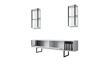 Erdem Tv-bänk 180 cm - Vit/Svart - Möbler - TV- & Mediamöbler - TV bänk & mediabänk