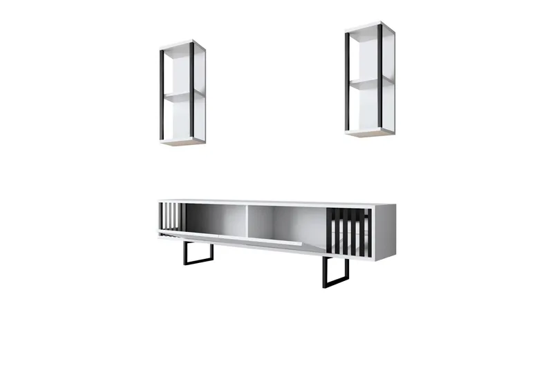 Erdem Tv-bänk 180 cm - Vit/Svart - Möbler - TV- & Mediamöbler - TV bänk & mediabänk