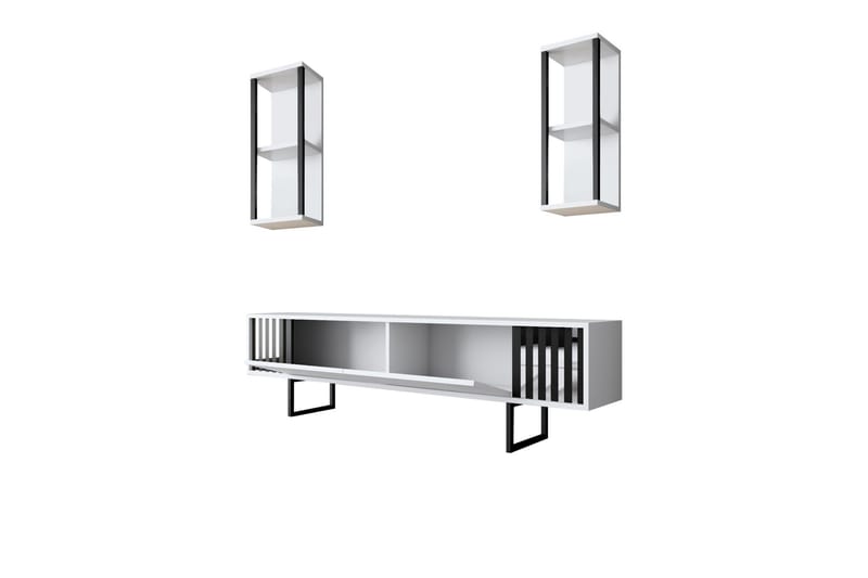Erdem Tv-bänk 180 cm - Vit/Svart - Möbler - TV- & Mediamöbler - TV bänk & mediabänk