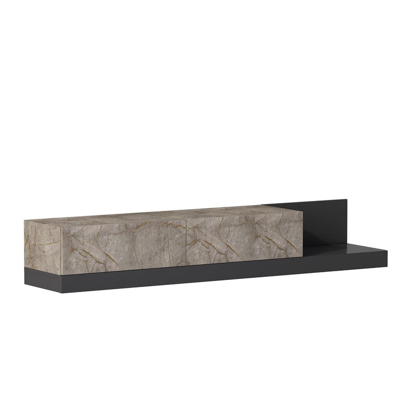 Ervold TV-bänk 180x30x37 cm - Gordion Marble och Anthracite - Möbler - TV- & Mediamöbler - TV bänk & mediabänk