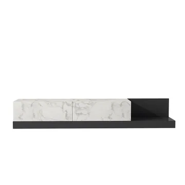 Ervold TV-bänk 180x30x37 cm - Marmo Marble och antracit - Möbler - TV- & Mediamöbler - TV bänk & mediabänk