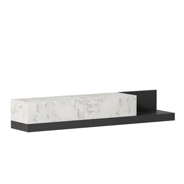 Ervold TV-bänk 180x30x37 cm - Marmo Marble och antracit - Möbler - TV- & Mediamöbler - TV bänk & mediabänk
