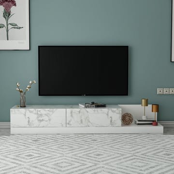 Ervold TV-bänk 180x30x37 cm - Marmo Marble och vitt - Möbler - TV- & Mediamöbler - TV bänk & mediabänk
