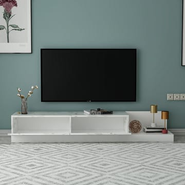 Ervold TV-bänk 180x30x37 cm - Marmo Marble och vitt - Möbler - TV- & Mediamöbler - TV bänk & mediabänk