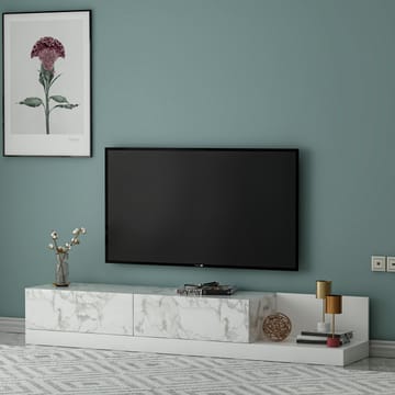 Ervold TV-bänk 180x30x37 cm - Marmo Marble och vitt - Möbler - TV- & Mediamöbler - TV bänk & mediabänk