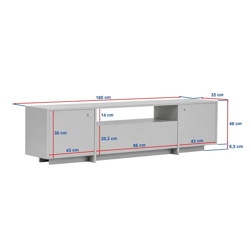 Farvik TV-bänk med Förvaring 180x46x35 cm - Valnöt - Möbler - TV- & Mediamöbler - TV bänk & mediabänk
